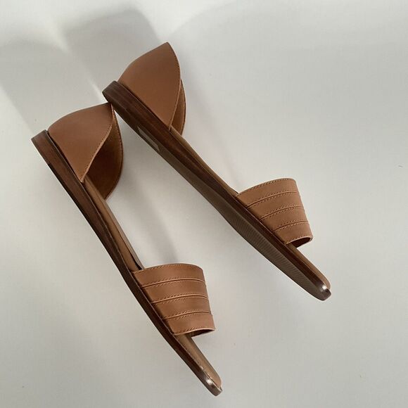 Madewell Flats 10.5M Tan Brindle D’Orsay Open Square-toe Slip-on Flat - Picture 5 of 11